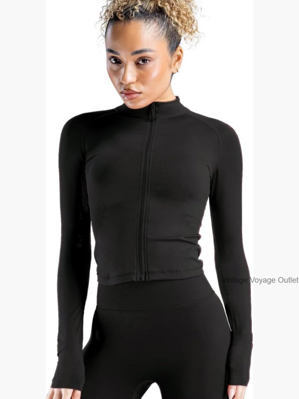 Women's Lightweight Slim Fit Zip Up Yoga Gym Jacket Activewear